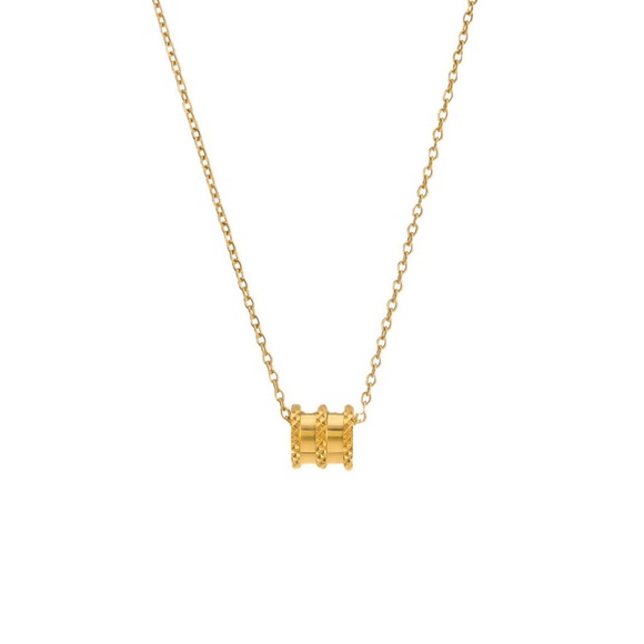 NEW💎18K Gold Plated Dainty Necklace*Barrel Necklace*AR - Picture 5 of 5